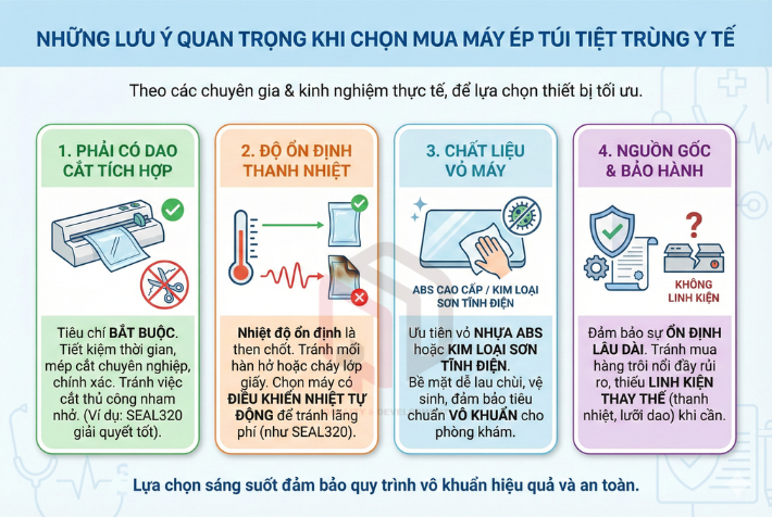 Những lưu ý quan trọng khi chọn mua máy ép túi tiệt trùng y tế